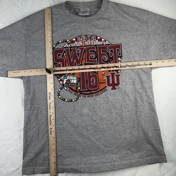 Indiana Hoosiers 2012 Sweet 16 NCAA BASKETBALL NEW ORLEANS T-Shirt Gray Size XL - Picture 4 of 4